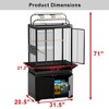71" H Bird Cage, Large Rolling Birdcage with Top Stand & Storage Cabinet,Black Walnut Wood Parakeet Cage for Macaw Parrot Cockatiel Budgie - 3 of 4