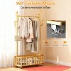 Freestanding Clothes Rack w/ Storage Basket & Hooks - Mobile Multi-Functional Hanging Rack w/ Wheels for Bedroom, Living Room - 4 of 4