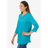 Woman Within Plus Size Perfect Three-Quarter Sleeve V-Neck Tee - 4 of 4