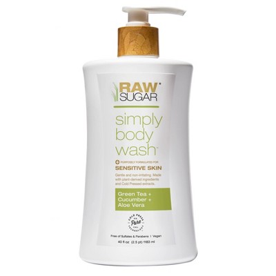 Raw Sugar Green Tea + Cucumber + Aloe Vera Sensitive Skin Simply Body