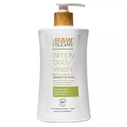 Raw Sugar Green Tea + Cucumber + Aloe Vera Sensitive Skin Simply Body Wash - 40 fl oz