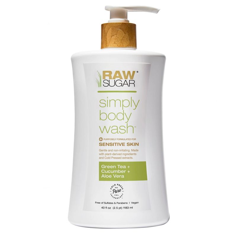 Raw Sugar Green Tea + Cucumber + Aloe Vera Sensitive Skin Simply Body Wash - 40 fl oz, 1 of 13