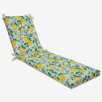 80" x 23" Outdoor/Indoor Chaise Lounge Cushion Lemon Tree Yellow - Pillow Perfect