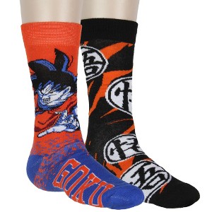 Dragon Ball Z Socks For Men 2-Pack Goku King Kai Training Designs Crew Socks - 1 of 4