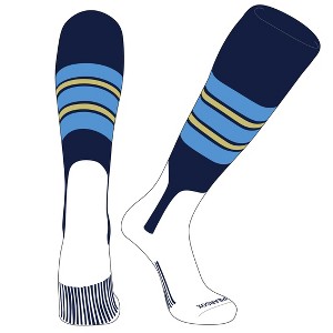 PEAR SOX OTC Baseball Softball Stirrup Socks (E, 7in) Navy, Red, Vegas Gold (L) - 1 of 3