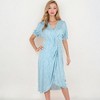 Anna-Kaci Women's Short Sleeve Wrap Dress With Button Detail And V-Neckline - image 2 of 4