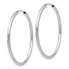 Black Bow Jewelry 2mm x 37mm 14k White Gold Polished Round Endless Hoop Earrings - 2 of 4