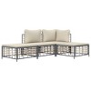 vidaXL - Versatile 4-Piece Patio Lounge Set with Cushions, Weather-Resistant Anthracite Poly Rattan, Flexible Design for Garden and Outdoor Space - 3 of 4