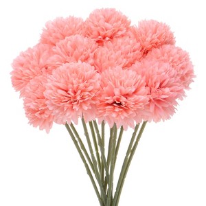 Unique Bargains Plastic Silk Durable Artificial Chrysanthemum Ball Flowers 11" - 1 of 4