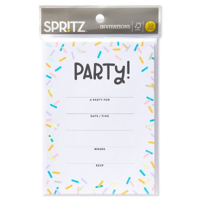 10ct Birthday Party Invitations Confetti - Spritz&#8482;