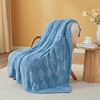 Snuggle Sac Faux Fur Checkered Throw Blanket, Fluffy Feather Yarn Blend Bedding Blankets for Couch or Bed - 4 of 4