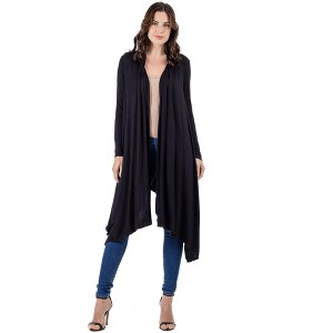 Womens Extra Long Open Front Cardigan - 24seven Comfort Apparel™ - 1 of 4