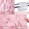 Pink Ruffle Shower Curtain Farmhouse Fabric Cloth Curtains for Bathroom, 72x72 in Long - 4 of 4
