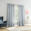 50"x84" Sun Zero Roxy Slub Texture Tacked Bow Semi-Sheer Tie Top Curtain Panel Faded Blue - 4 of 4