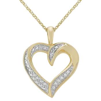 Diamond Accent Heart Pendant Plated Brass (IJ-I2-I3)