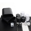 WE Games Black with Stripe Leatherette Backgammon Set, 14.75 x 9.75 in. closed - 4 of 4