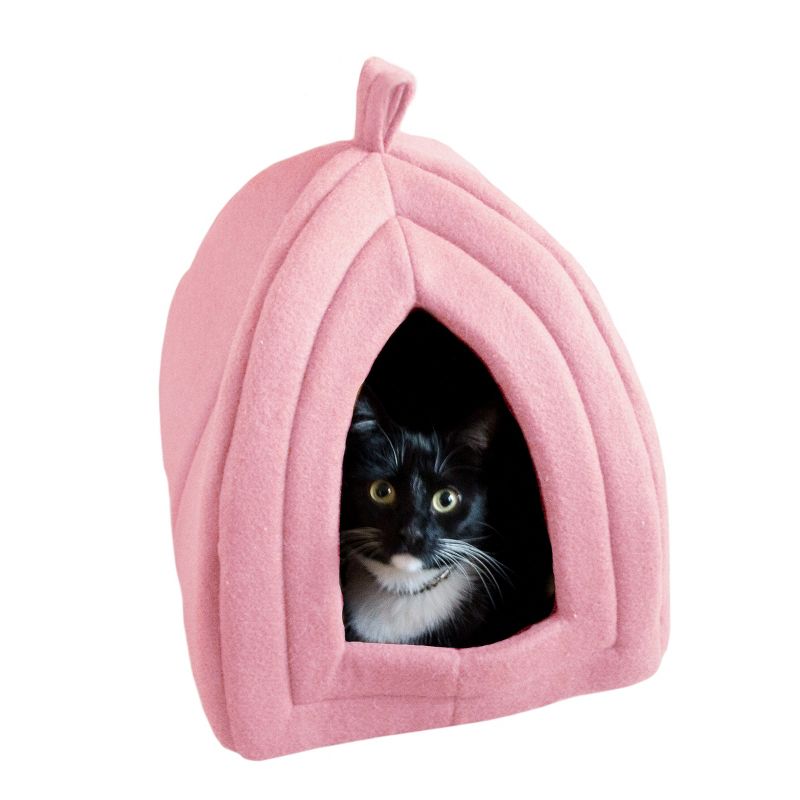 Cat House - Indoor Bed with Removable Foam Cushion - Pet Tent for Puppies, Rabbits, Guinea Pigs, Hedgehogs, and Other Small Animals by PETMAKER (Pink), 1 of 9