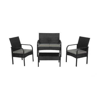 WestinTrends 4-Piece Outdoor Patio Modern Sofa Conversation Set