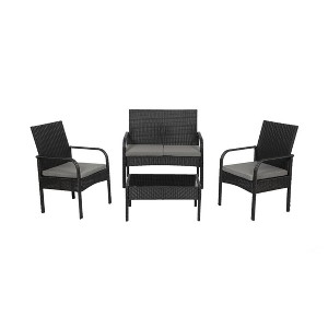 WestinTrends 4-Piece Outdoor Patio Modern Sofa Conversation Set - 1 of 3