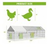 silver- Metal  With Waterproof Cover, Chicken Run Pen For Yard, Outdoor Portable Hen House, Large Animal Cage With 4 Doors For Duck Rabbit Hen - 3 of 4