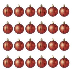 Christmas Tree Ornaments, Christmas Decorations 24Pcs - 3.15 Inch Sports Football Xmas Ball Set, Glitter Shatterproof Tree Decor - 1 of 4