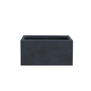 Rosemead Home & Garden Rectangular Concrete Outdoor Planter Pot Black 13"x31.7"x16.1" - 1 of 4