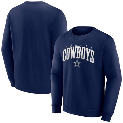Nfl Dallas Cowboys Men's Long Sleeve Varsity Letter Crew Fleece Sweatshirt  : Target