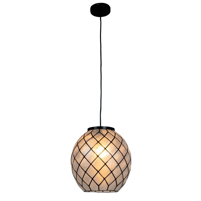 Storied Home Marina Natural Capiz and Metal Orb Pendant Ceiling Light , 4 of 9