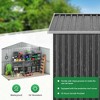 Sandinrayli 8 x 12 FT Outdoor Storage Shed, Large Metal Tool Sheds with Updated Frame Structure and Lockable Doors, Grey - 3 of 4