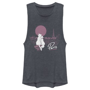Junior's Women Aristocats Duchess and Thomas Love in Paris Festival Muscle Tee - 1 of 4
