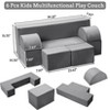 6-Piece Modular Kids Play Couch, Convertible Toddler Foam Sofa with Removable Cover for Bedroom & Playroom - 3 of 4
