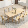 9-Piece Dining Set with Extendable Table, 6 Upholstered Armless Chairs and 2 Padded Arm Chairs - 2 of 4