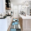 Acekool Washable Runner Rug 4x6: Non-Slip Geometric Carpet for Hallway, Living Room – Dark Blue, Foldable & Fast-Drying - 2 of 4