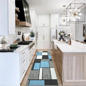 Machine Washable Area Rug - Non Slip Low Pile Modern Rug with Geometric Pattern, Living Room, Dining Room & Home Office - 1 of 4