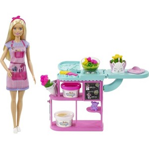 Barbie Careers Florist Doll & Playset with Flower Station, Molds, Dough & Accessories - 1 of 4