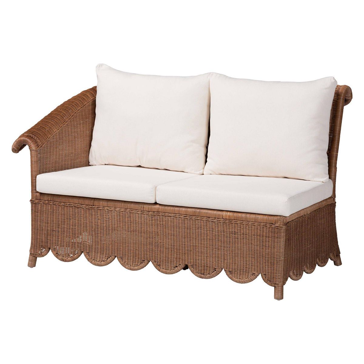 bali & pari Detta Natural Rattan 3  Piece Sectional Set Peanut Brown