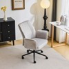 Karl Home | 28.5 inch White Velvet Dovetail Swivel Office Chair With Wheels - 4 of 4