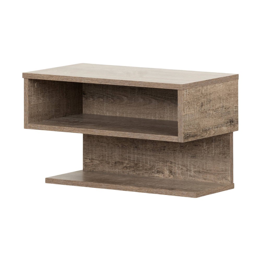 Photos - Storage Сabinet Sazena Floating Nightstand Weathered Oak - South Shore: Modern Design, Ope