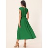 Seta T Women's Casual Sleeveless Wrap V Neck Flowy Ruffle Pleated Midi Dress with Belt - 4 of 4