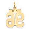 Black Bow Jewelry 14k Yellow Gold, Athletic Collection, Small Polished Number 96 Pendant - 3 of 4