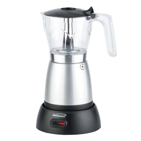 Brentwood 6-cup Electric Moka Pot Espresso Machine (silver) : Target