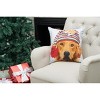 C&F Home 18" x 18" Winter Hat Golden Indoor/Outdoor Christmas Holiday Throw Pillow - 4 of 4