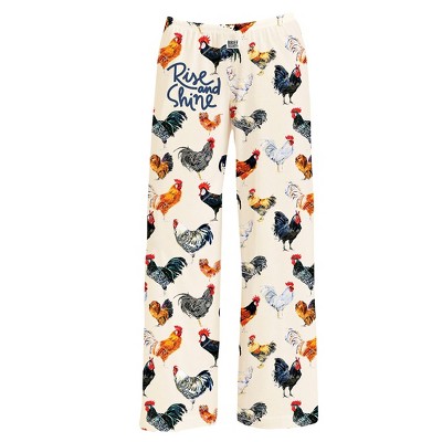 Collections Etc Rise and Shine Rooster Elasticized Waist Drawstring Lounge Pants