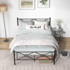 Infans Full Size Metal Platform Bed Frame w/ Headboard Mattress Foundation Black - 3 of 4