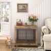 VisioGear Dog Crate, Side Table on Wheels with Double Doors and Lift Top, Grey, 31.5"*22.05"*24.8" - 2 of 4