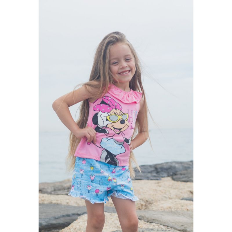 Disney Minnie Mouse Tank Top and Twill Shorts Outfit Set Toddler to Big Kid, 2 of 8