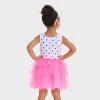 Toddler Girls' Mattel Barbie Dream Closet 1989 Inspired Dotted Tulle Dress - Pink/White - 2 of 3