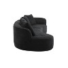 Christopher Knight Home Josiah 12 6" Modern Boucle Upholstered 5 Seater Curved Sectional Sofa with Pillows Black - 4 of 4
