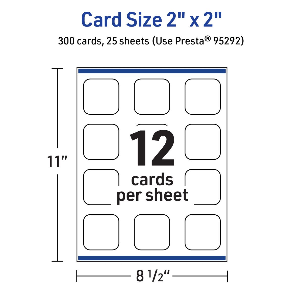Avery Matte White Square Cards, 2" x 2" Square Rounded Corners - thumbnail 10