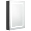 vidaXL LED Bathroom Mirror Cabinet Shining Black 19.7 in.x5.1 in.x27.6 in. - 2 of 4